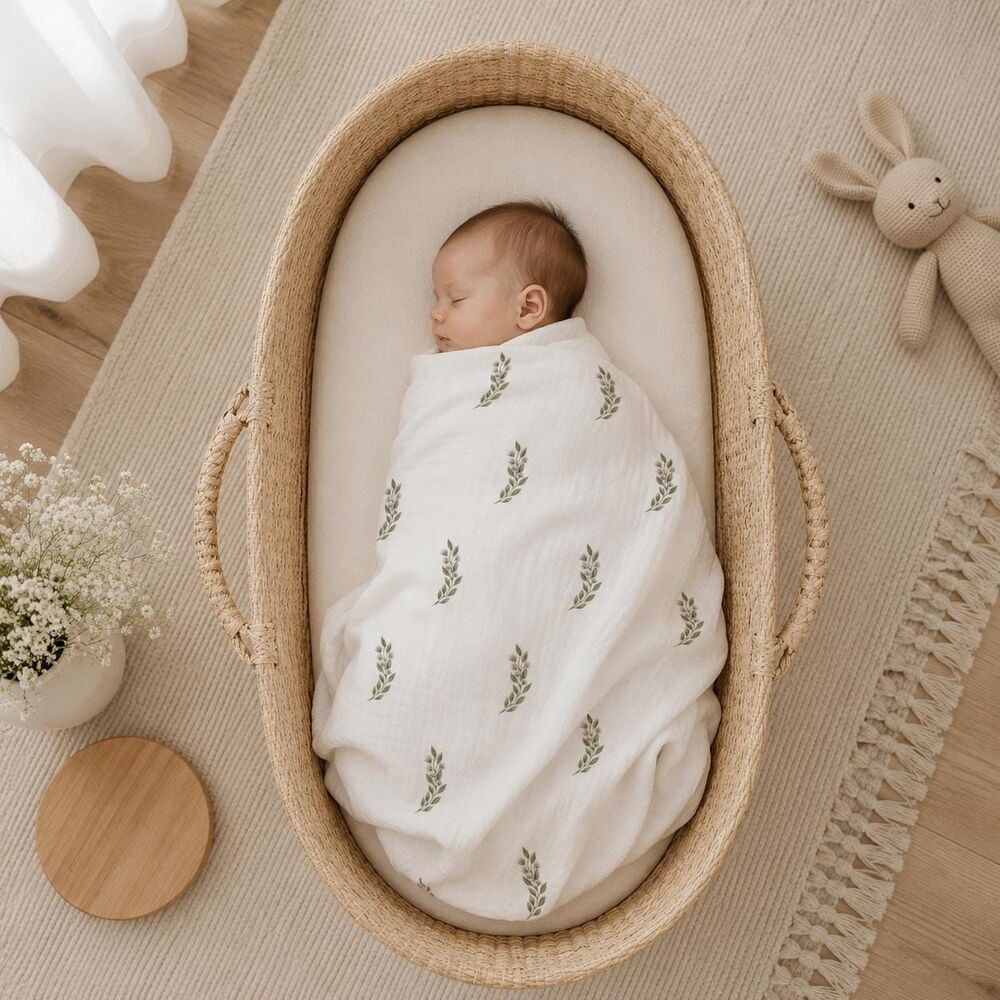 Natural Fibers Organic Newborn Swaddle | Minimalist New Mom Baby Shower Gift